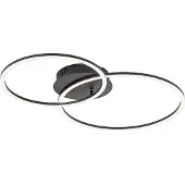 JUST LIGHT Plafondlamp Ivanka 2-rings zwart