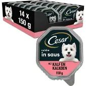 Cesar Hondenvoer - Cuisine - Kalf & Kalkoen in Saus - Kuipjes 14x150g