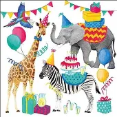 Ambiente - Lunch servetten - Animal Birthday White