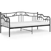 vidaXL Slaapbank metaal zwart 90x200 cm