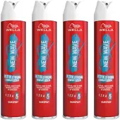 Wella 4x New Wave Ultra Strong Power Hold Haarspray 250 Ml