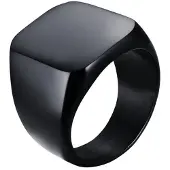 Mendes Stalen zegelring van Zwart-21mm