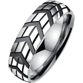 LGT JWLS Gegroefde edelstaal heren ring-18mm