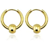 LGT JWLS Stalen creolen Flexible Bead Gold-16mm