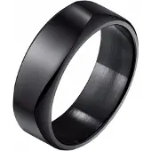 Mendes Zwarte heren ring gepolijst Staal-21.5mm