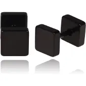 LGT JWLS LGT Jewels Stud oorbellen Square zwart 8mm