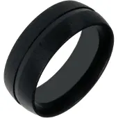 LGT JWLS Zwarte stalen mannen ring-21mm
