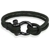 LGT JWLS Nautische heren armband Paracord Edelstaal Anker Army-21cm