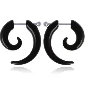 LGT JWLS Stud oorbellen Tribal Bone Zwart-15mm