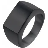 Mendes Zwarte zegelring Edelstaal van Jewelry-21mm