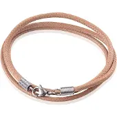 LGT JWLS LGT Jewels waxkoord ketting Lichtbruin - 2.5mm-65cm