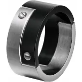 Mendes heren ring edelstaal Schroef Zwart Zilver-20mm