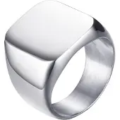 Mendes Stalen zegelring van Zilverkleurig-21.5mm
