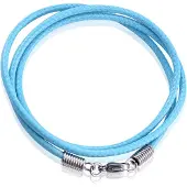 LGT JWLS LGT Jewels waxkoord ketting Lichtblauw - 2.5mm-65cm