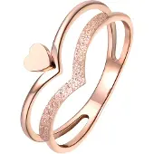 LGT JWLS LGT Jewels Dames ring Edelstaal Rose Kroon Hartje-16mm