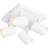 QAZQA Moderne plafondlamp wit 4-lichts verstelbaar vierkant - Jeana