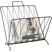 ENIX Tijdschriftenrek Diamond Raster - Metaal mat Zwart - 40x26,5x45cm - Scandinavisch