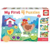 Educa - Mijn eerste puzzel - mama en baby - 4 puzzels van 3-4-5 stukjes