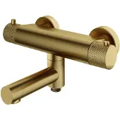 Hotbath Cobber X CX020 badthermostaat met draaibare uitloop geborsteld messing PVD