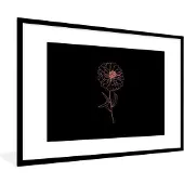 PosterMonkey Fotolijst incl. Poster - Bloemen - Pastel - Roze - 90x60 cm - Posterlijst