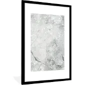 PosterMonkey Fotolijst incl. Poster - Marmer - Glitter - Grijs - 80x120 cm - Posterlijst