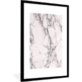 PosterMonkey Fotolijst incl. Poster - Marmer - Aderen - Zwart - 80x120 cm - Posterlijst