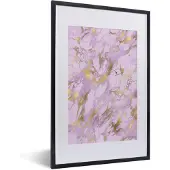 PosterMonkey Fotolijst incl. Poster - Marmer - Goud - Paars - 40x60 cm - Posterlijst