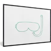 PosterMonkey Fotolijst incl. Poster - Duikbril - Abstract - Blauw - 60x40 cm - Posterlijst