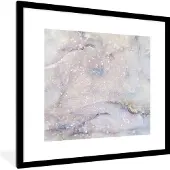 PosterMonkey Fotolijst incl. Poster - Marmer - Glitter - Blauw - 40x40 cm - Posterlijst