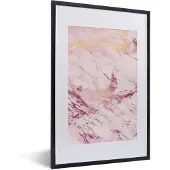 PosterMonkey Fotolijst incl. Poster - Marmer - Paars - Roze - 40x60 cm - Posterlijst