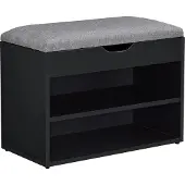 En.casa Schoenenkast Gentofte 46x60x30 cm zwart en grijs