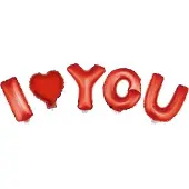 Funny fashion Valentijn Folie ballonnen set rood - I LOVE YOU