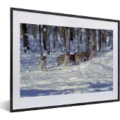 PosterMonkey Fotolijst incl. Poster - Varken - Winter - Big - 40x30 cm - Posterlijst