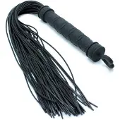 Rimba - Siliconen Flogger Zweep 48 strengen - Zwart