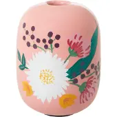 Rice - Metal Candleholder Large - Apricot w. Handpainted Flowers