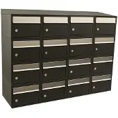 Allux Systeembrievenbus Brickset 4-Breed, 4-Hoog Met Dak Zwart