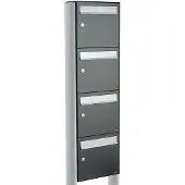 Allux Systeembrievenbus Flow Set 4-Hoog Op Statief Antraciet