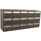 Allux Systeembrievenbus Brickset 5-Breed, 3-Hoog Met Dak Antraciet