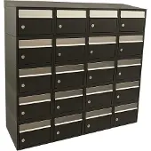Allux Systeembrievenbus Brickset 4-Breed, 5-Hoog Met Dak Zwart