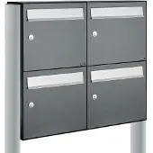 Allux Systeembrievenbus Flow Set 2-Breed, 2-Hoog Op Statief Antraciet