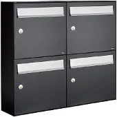 Allux Systeembrievenbus Flow Set 2-Breed, 2-Hoog Zwart