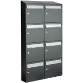 Allux Systeembrievenbus Flow Set 2-Breed, 4-Hoog Met Dak Antraciet