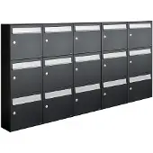 Allux Systeembrievenbus Flow Set 5-Breed, 3-Hoog Zwart