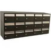 Allux Systeembrievenbus Brickset 5-Breed, 3-Hoog Met Dak Zwart
