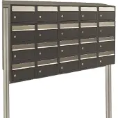 Allux Systeembrievenbus Brickset 5-Breed, 4-Hoog Met Dak En Statief Antraciet
