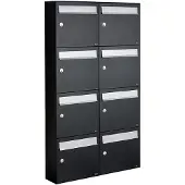 Allux Systeembrievenbus Flow Set 2-Breed, 4-Hoog Zwart