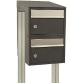Allux Systeembrievenbus Brickset 2-Hoog Met Dak Op Statief Antraciet