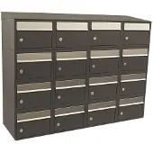 Allux Systeembrievenbus Brickset 4-Breed, 4-Hoog Met Dak Antraciet