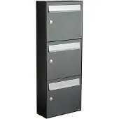 Allux Systeembrievenbus Flow Set 3-Hoog Antraciet