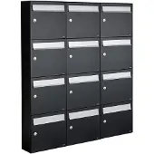 Allux Systeembrievenbus Flow Set 3-Breed, 4-Hoog Zwart